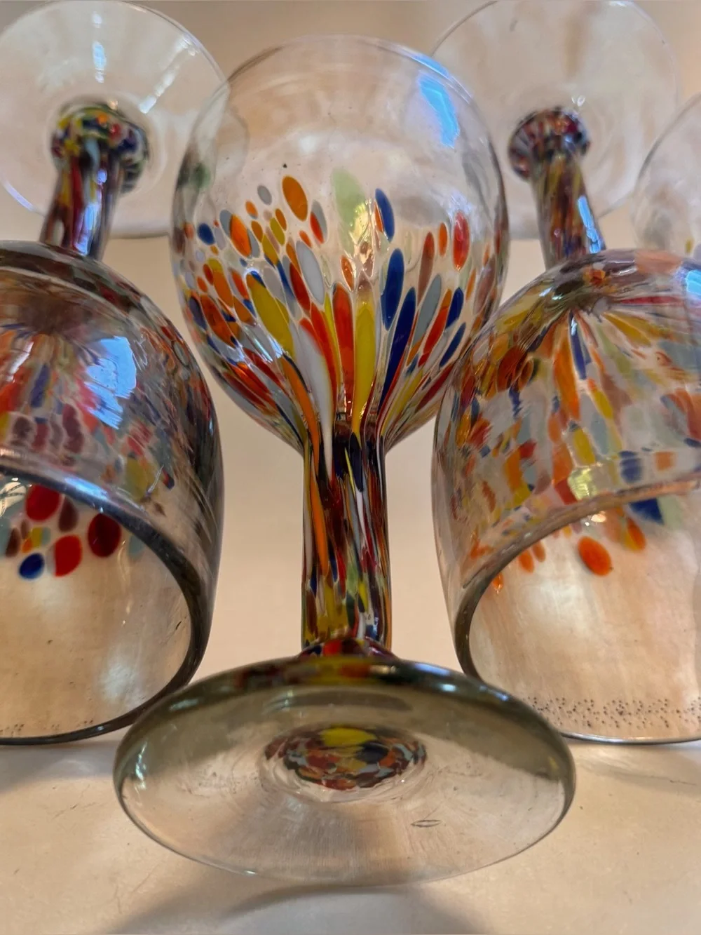Hand Blown Pitcher & 5 Glasses
